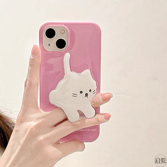 Cute cat phone case with stand