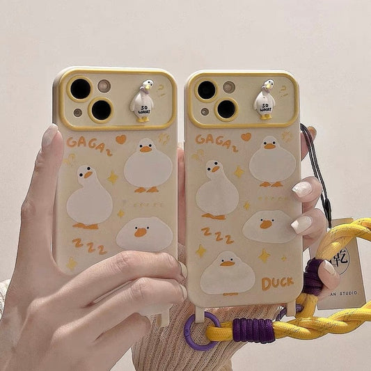 Cute duck wristband phone case