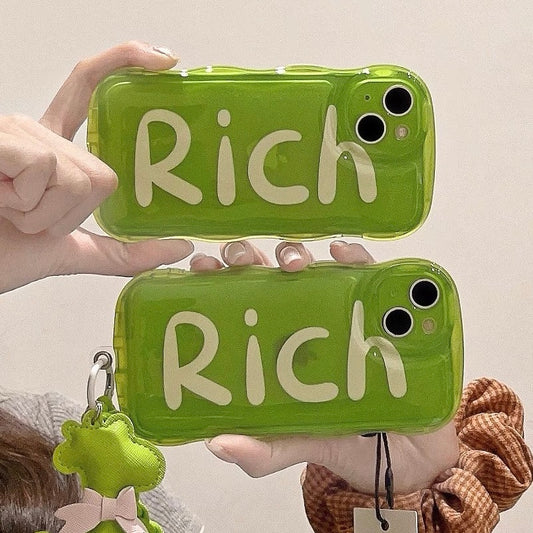 Green RICH wristband phone case